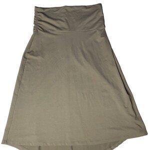 Eddie Bauer Women’s Skirt XL Olive High Waist Stretch Knit Flowy